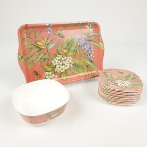 Keller Charles Philadelphia Melamine Pamala Gedding Appetizer Tray Bowl Plates